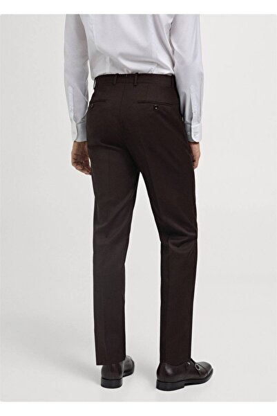 MANGO Man %100 işlenmemiş yün dar kesim pantolon