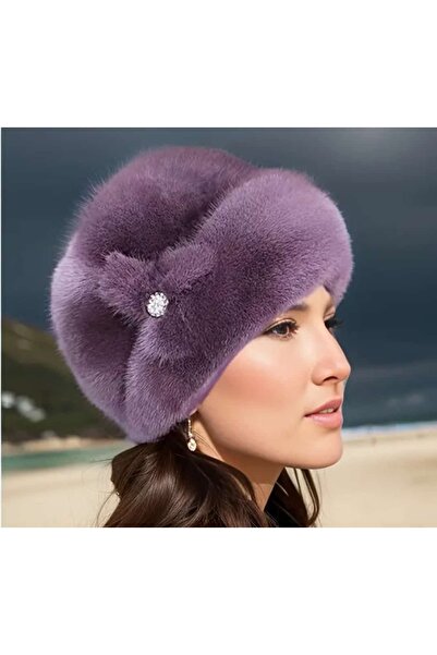 ÇEÇEN HOME Κομψό γυναικείο χειμωνιάτικο καπέλο - ζεστό πολυεστερικό καπάκι, ε...
