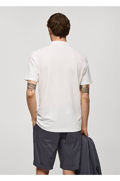MANGO Man Бавовняна сорочка-поло з піке, що облягає фігуру
