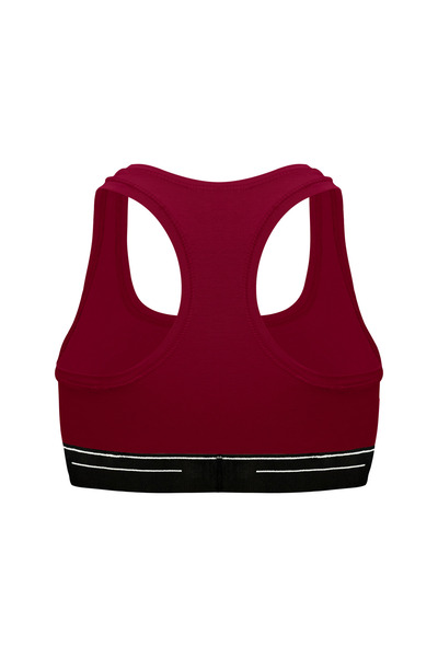Yohannes Club Sutien de damă de culoare burgundy - elastic și simplu