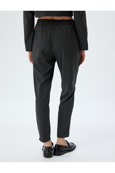 Koton Cepli Beli Lastikli Yüksek Bel Jogger Havuç Kesim Pantolon