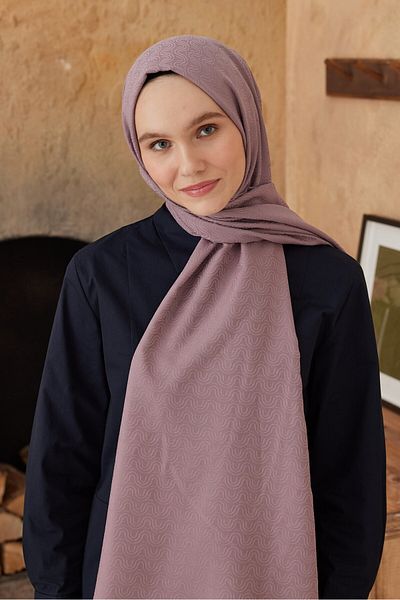 Modakaşmir Σάλι με μοτίβο ροής σειράς Silky Jacquard