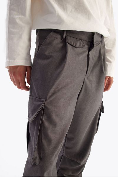 GIESTO Παντελόνι Anthracite Cargo Fabric