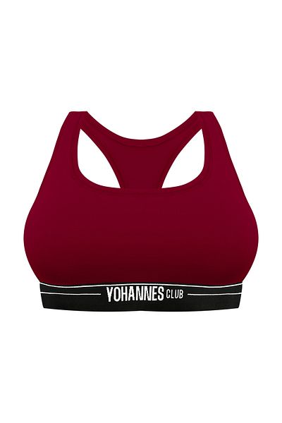 Yohannes Club Sutien de damă de culoare burgundy - elastic și simplu