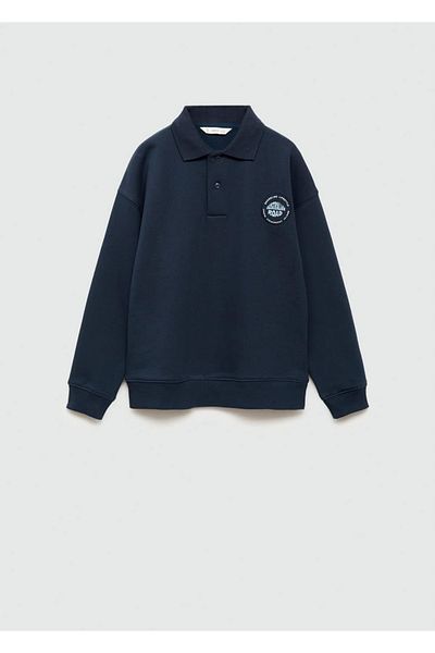 MANGO Kids Written Polo Sweatshirt
