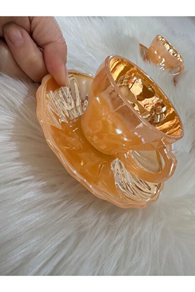 Güler Hediyelik sarı nostaljik fincan 2'li