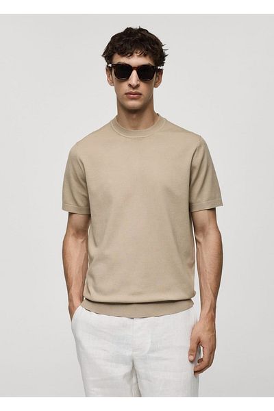 MANGO Man Dünnes Strick-T-Shirt