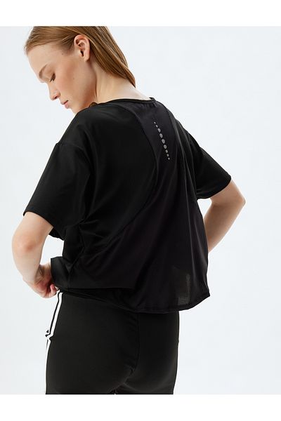 Koton Oversize Sports T-Shirt - Crew Neck, Stitching Detail, Short Sleeve