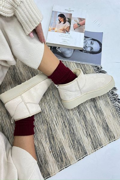 inizio Beige Fur Women's Boots Gd50