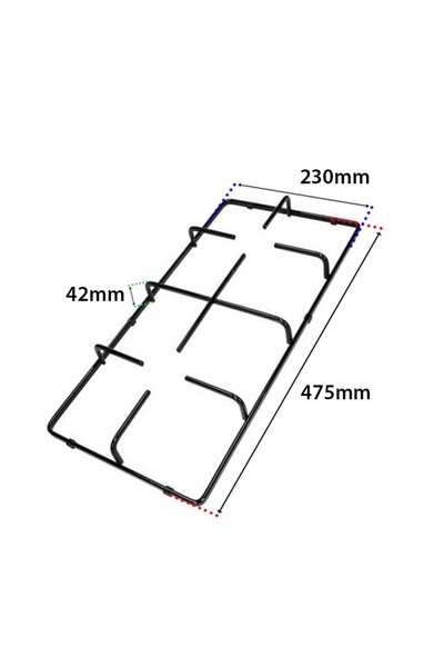 Universal 1 ad Arçelik / Altus / Beko Ankastre Set Üstü Ocak Izgara seti - 47,5 x 23,2 cm