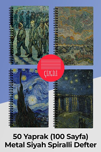 Anime Marketi Da Vinci 4Pcs A5 Spiral School Notebook Set 50 Sheets 100 Pages...