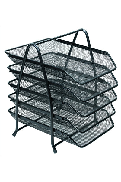 Cassa Drt Perfore Metal 5'li Evrak Rafı Siyah