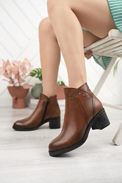 Diego Carlotti Hakiki Deri Günlük Kadın Bot/Bootie
