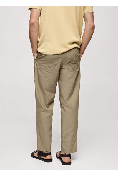 MANGO Man Bağcıklı pamuklu pantolon