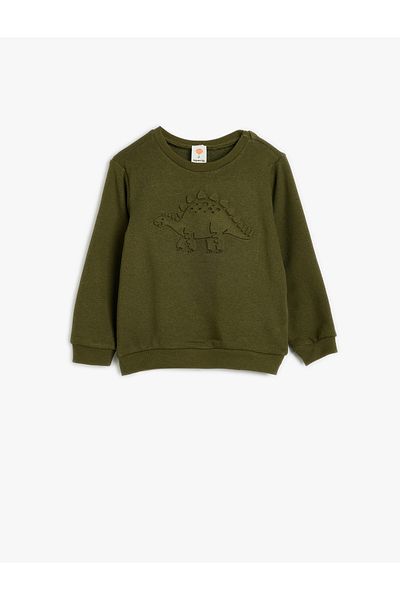 Koton Μακρυμάνικο φούτερ Dinosaur Crew Neck - ανάγλυφο με στάμπα