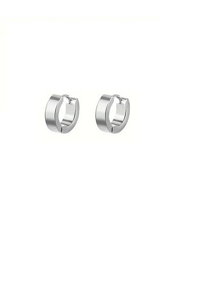 Vira Silver Colored Minimalist Trend Steel Earrings - Daily Use, 1 Pair Style 11