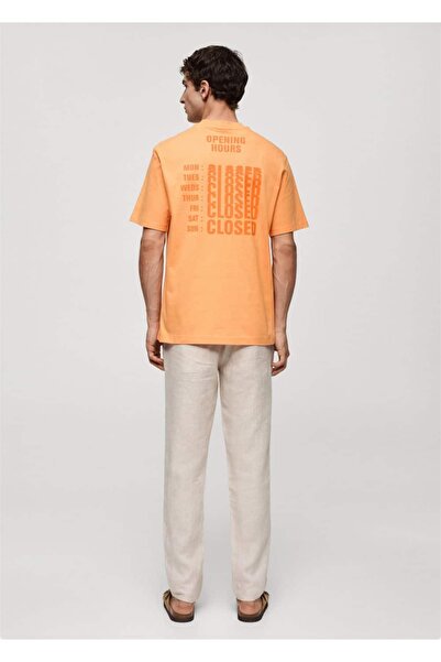 MANGO Man T-shirt με στάμπα 100% βαμβάκι