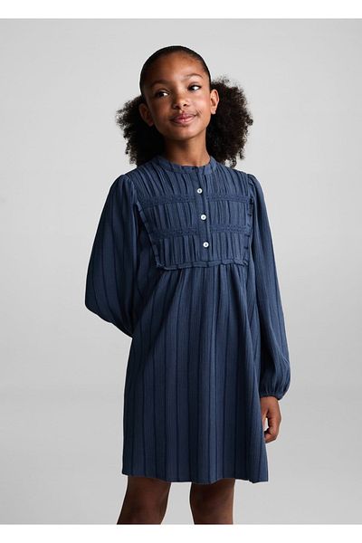 MANGO Kids Βαμβακερό φόρεμα με μπαλόνι μανίκι