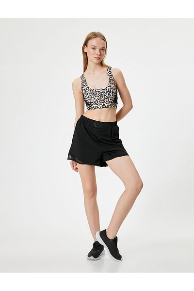 Koton Relaxed Fit Sports Shorts - Elastic Waist Interlock
