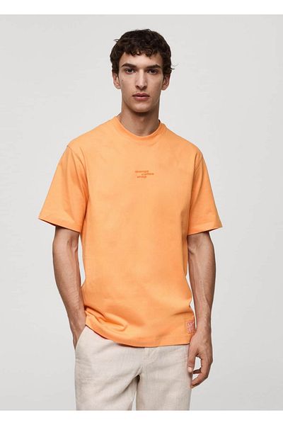 MANGO Man T-shirt z nadrukiem, wykonany w 100% z bawełny