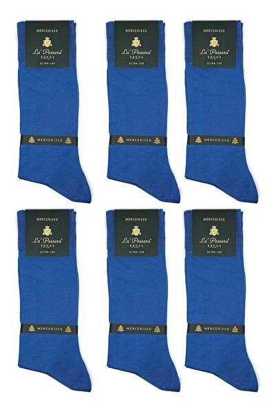 La Pescara La'Pescara Ультра-люксові 6-пари синіх мерсеризованих чоловічих шк...