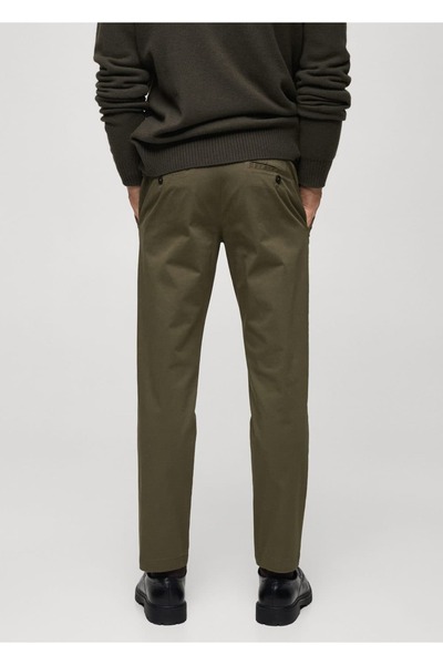 MANGO Man Tapered kesim pamuklu cropped pantolon