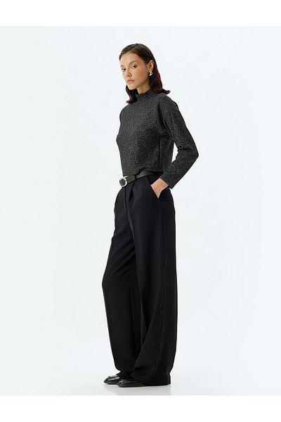 Koton High Collar Long Sleeve Knitwear Sweater