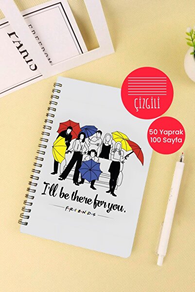 Anime Marketi دفتر مدرسي بحلقة A5 تحت عنوان الأصدقاء 50 ورقة 100 صفحة - مسطر