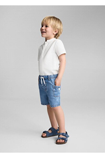 MANGO Baby Elastic Waist Bermuda Jeans Shorts