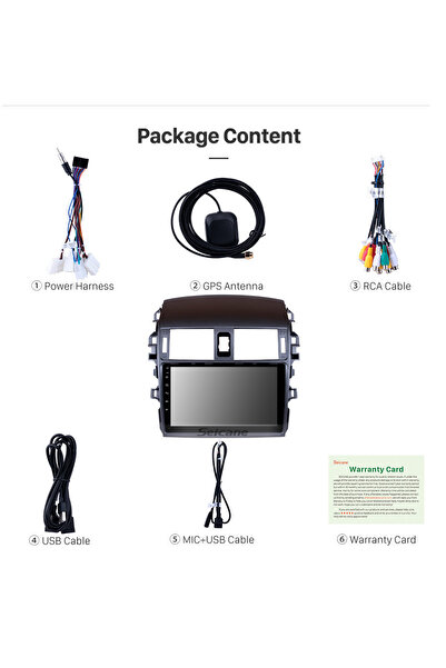 Navigold TOYOTA COROLLA 2007-2012 MULTİMEDYA NAVİGASYON USB KAMERA CARPLAYER 4 RAM uyumlu