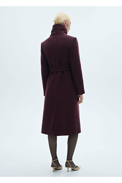 MANGO Woman Kemerli Manteco Yünü Palto