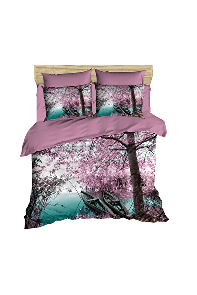 Fabeteks 3D Double Duvet Cover Set with Kayak and River View