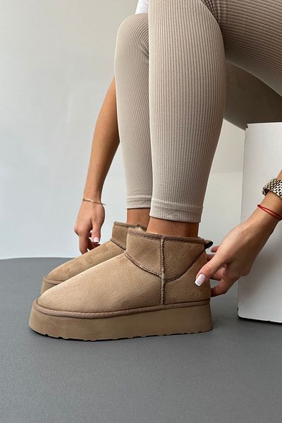 Mupa Shoes Μίνι Γούνινο Εσωτερικό Χοντρό Σόλα MINK