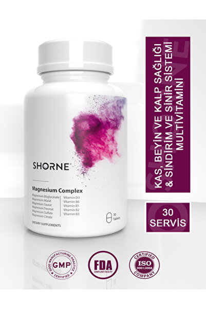 Shorne Magnesium Complex 150Mg (Bisglicinate & Malat & Taurat & Treonat & Sul...
