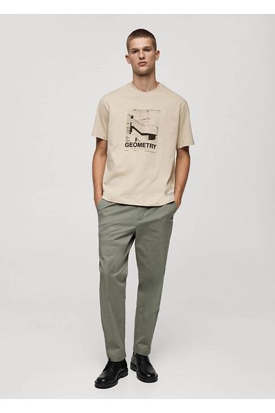 MANGO Man Tricou 100% bumbac cu imprimeu grafic pe față