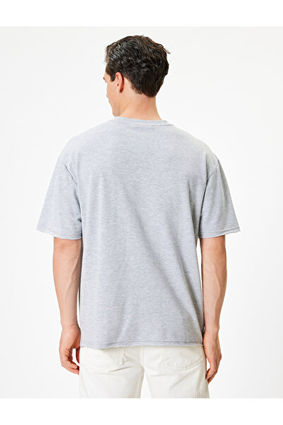 Koton Βαμβακερό μπλουζάκι με κοντό μανίκι με λαιμόκοψη