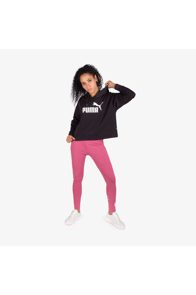 Puma Essentials Cropped Logo Kadın Siyah Günlük Sweatshirt