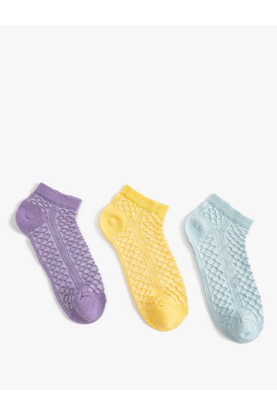 Koton Set de 3 șosete papuci cu textura colorată
