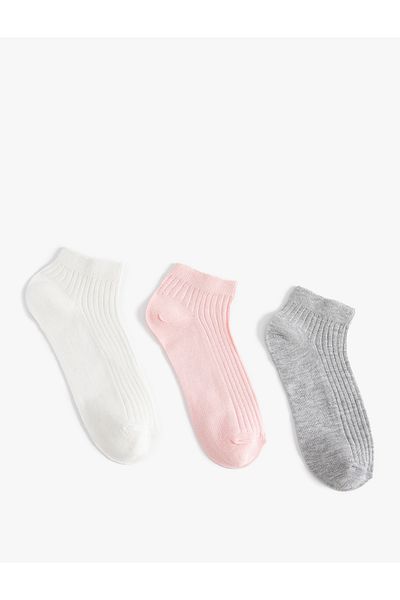 Koton Colorful Textured 3-Piece Booties Socks Set