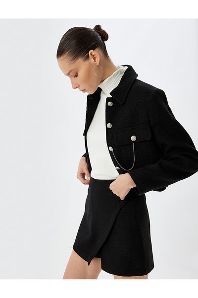 Koton Fusta scurtă mini tweed slim fit