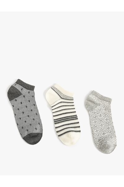 Koton Set de 3 șosete papuci cu modele colorate