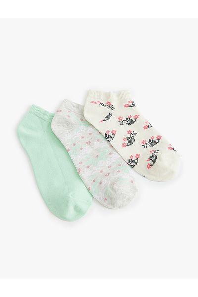 Koton Set 3 Ciorapi Botine cu Motive Florale - Multicolore