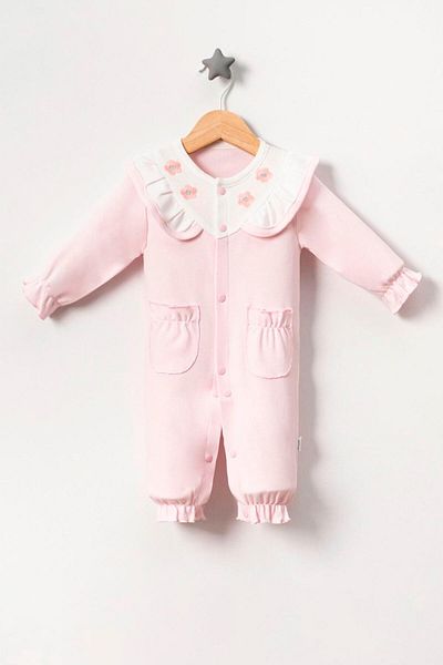 TRENDİMİZBİR Baby Girl Floral Embroidered Seasonal Jumpsuit
