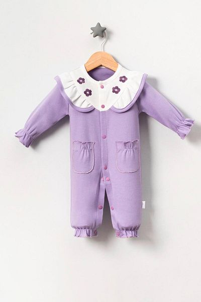 TRENDİMİZBİR Baby Girl Floral Embroidered Seasonal Jumpsuit