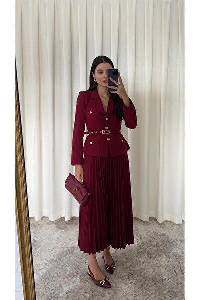 HAZELANNA طقم بدلة بورجوندي بريميوم