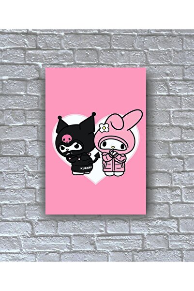 icase Kuromi Melodi Hello Kitty Poster duvar süsü dekor Kapı Süsü Konsept Dek...