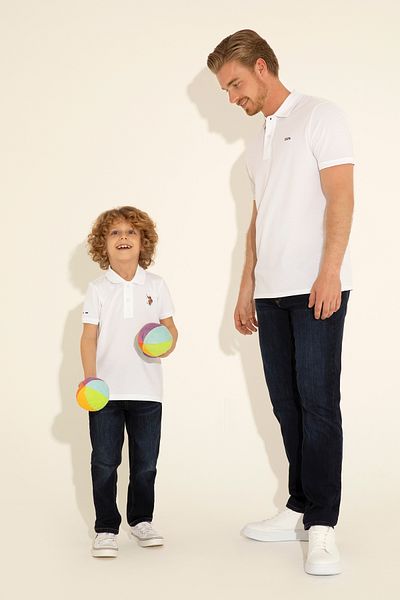 U.S. Polo Assn. Μπλουζάκι με λευκό πόλο για αγόρι 50284814 -VR013