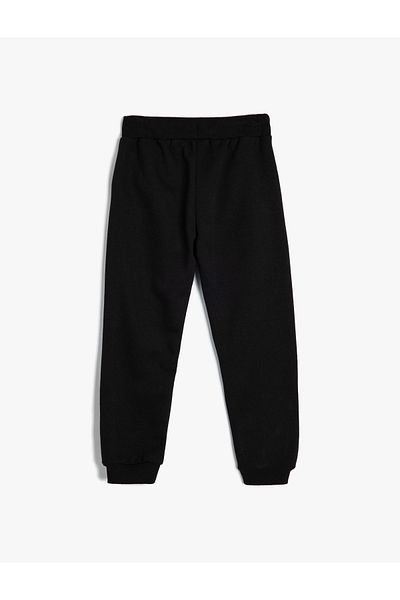Koton Printed Basic Jogger Sweatpants - With Waist Laces and Pockets