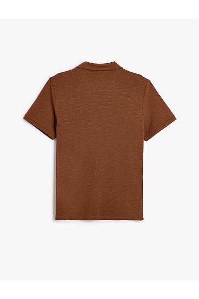 Koton Kurzarm-T-Shirt aus Baumwolle mit Polokragen