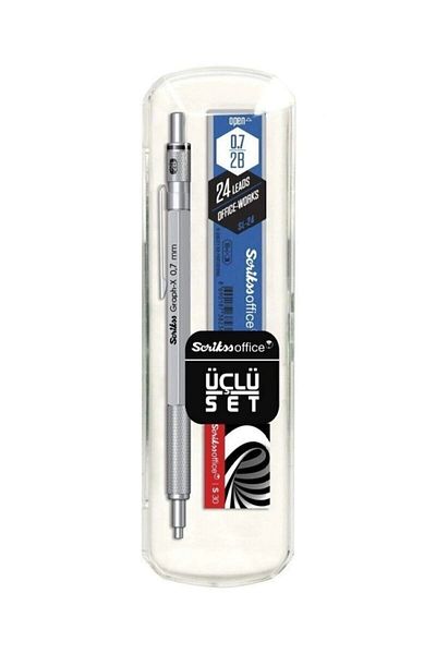 Scrikss Graph-x Metal Versatil 0.7 mm Gray Pencil - Set of 3 (PEN COLOUR WHITE AND GREY)